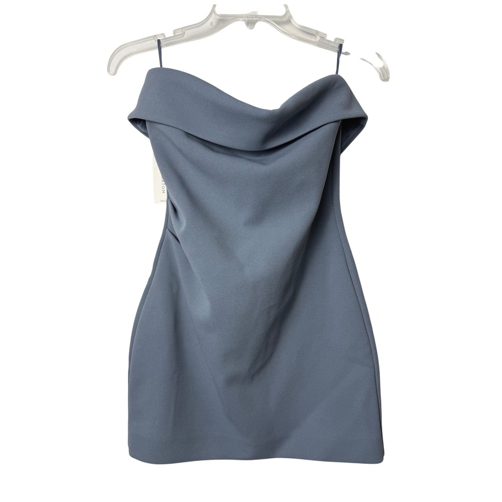 Babaton Aritzia Eyecatcher Mini Dress Blue M Off Shoulder Cocktail Wedding Guest